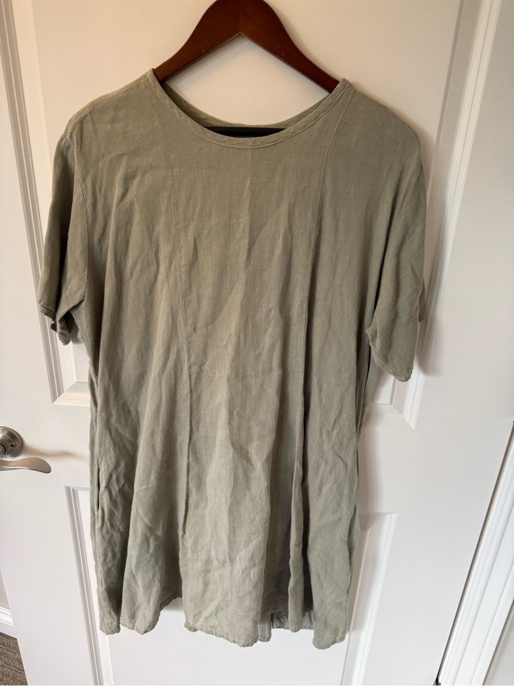Flax Vintage Linen Asymmetrical Hem Dress Size Large